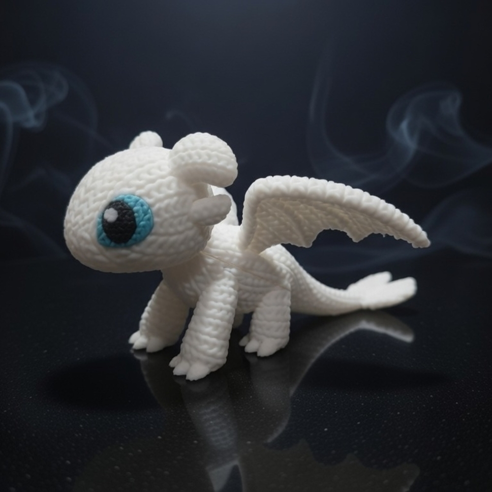 White Dragon Plush Toy for Small Pets